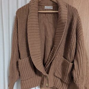 Anthropologie Brown Knit Cardigan Sweater